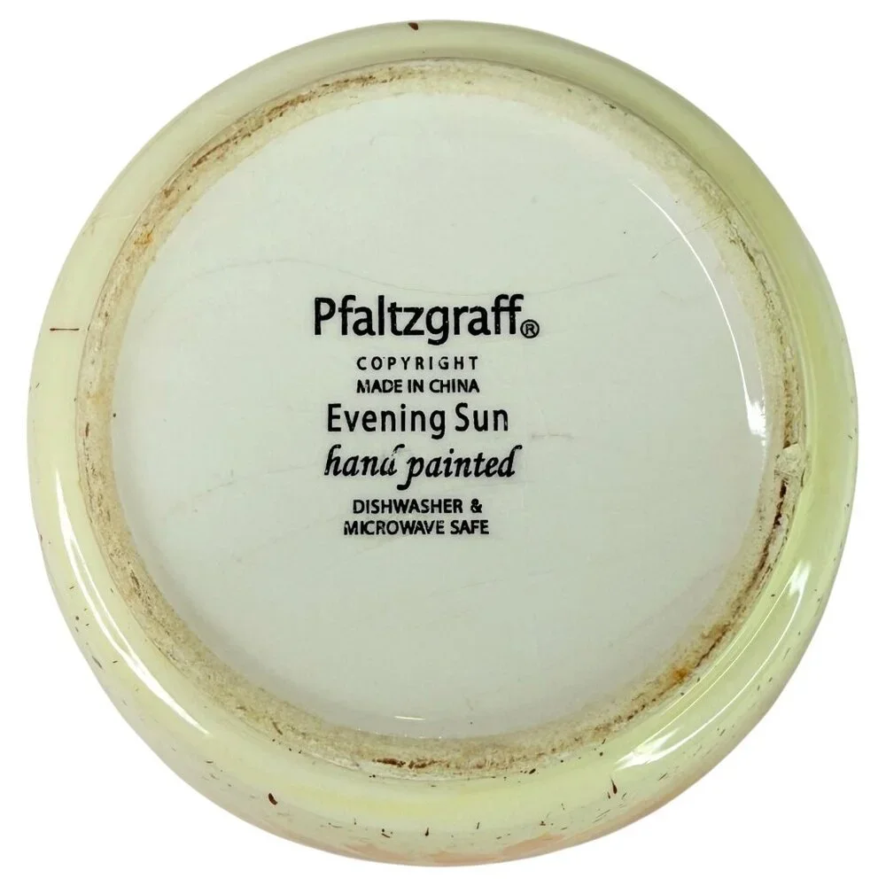 Pfaltzgraff Evening Sun Sunflower Bowl Set Of 2 Hand Painted Soup Cereal Ceramic
